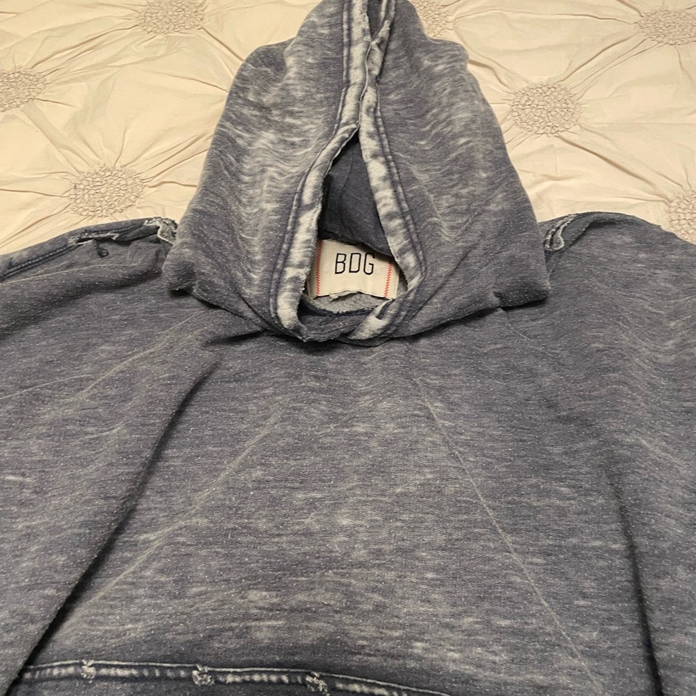 BDG Distressed Blue gray hoodie